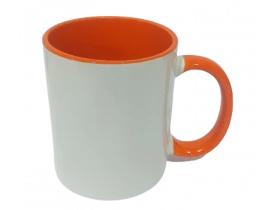 CANECA PARA SUBLIMAÇÃO ALÇA E INTERIOR LARANJA