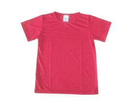CAMISETA INFANTIL VERMELHA 100% POLIESTER PARA SUBLIMAÇÃO