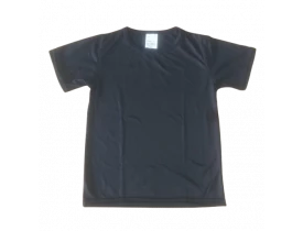 CAMISETA INFANTIL PRETA 100% POLIÉSTER PARA SUBLIMAÇÃO - PREMIUM