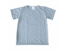 CAMISETA INFANTIL CINZA MESCLA 100% POLIÉSTER PARA SUBLIMAÇÃO