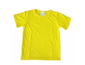 CAMISETA INFANTIL AMARELA 100% POLIESTER PARA SUBLIMAÇÃO
