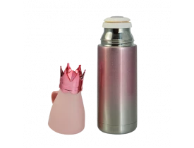 GARRAFA TERMICA AÇO INOX TAMPA COROA - ROSA  350 ML PARA SUBLIMAÇÃO 