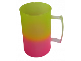 CANECA 300 ML DEGRADE AMARELO/ROSA - UNIDADE
