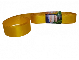 FITA DE CETIM AMARELO OURO 22MM - 10 METROS
