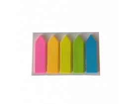 BLOCO ADESIVO ANOTAÇÃO SETA NEON 05 CORES 5X25