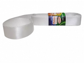 FITA DE CETIM BRANCO 22MM - 10 METROS
