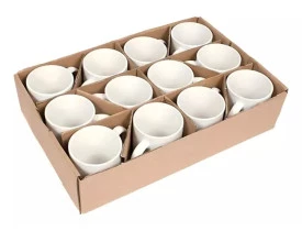 12 Canecas Brancas de Porcelana para Sublimação Mecolour 