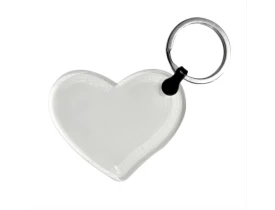 CHAVEIRO CORAÇÃO 47X59MM ACRILICO RETROVERSO 4MM PCT 2UN