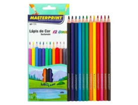 LAPIS DE COR DE RESINA CAIXA COM 12 CORES