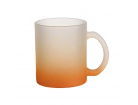 Caneca de Vidro Jateado 325ML Degrade Laranja