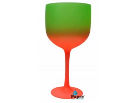 TAÇA GIN DEGRADE BICOLOR LARANJA/VERDE 580 ML 