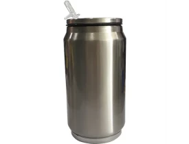 LATA TERMICA METAL PRATA C/ TAMPA 300 ML PARA SUBLIMAÇÃO