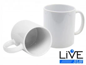Caneca Branca Porcelana Para Sublimação Classe AAA -- LIVE