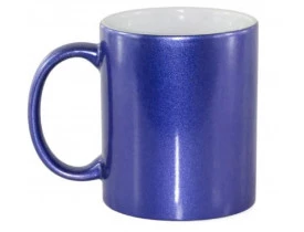 CANECA CERAMICA 325 ML PEROLADO AZUL 
