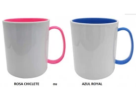Caneca Polímero para Sublimação Interna e Alça Colorida 