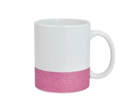 Caneca de Vidro Jateado 325ML Degrade Rosa