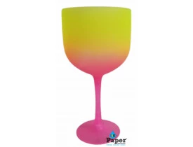 TAÇA GIN DEGRADE BICOLOR AMARELO/ROSA 580 ML
