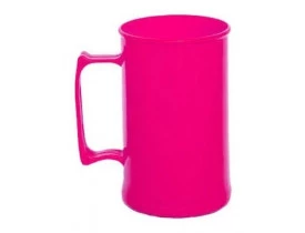 Caneca Acrílica 300ml Rosa Pink Leitosa - Unidade