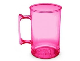 Caneca Acrílica 300ml Rosa Translucido - Unidade