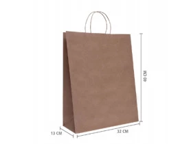Sacola de Papel Delivery Kraft “G“ 40x32x13 cm 10 Unidades 