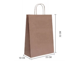 Sacola de Papel Delivery Kraft “M“ 32x23x10 cm 10 Unidades