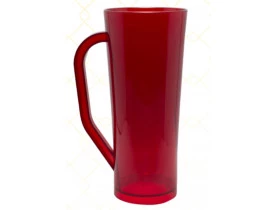Caneca Long em Acrilico 400ml Vermelho Translúcido - Unidade 
