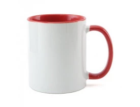 CANECA PARA SUBLIMAÇÃO ALÇA E INTERIOR VERMELHO 