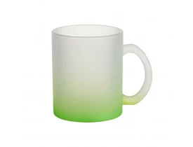 Caneca de Vidro Jateado 325ML Degrade Verde