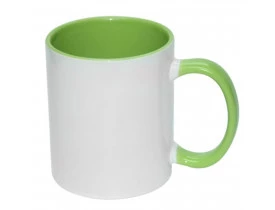 CANECA PARA SUBLIMAÇÃO ALÇA E INTERIOR VERDE CLARO
