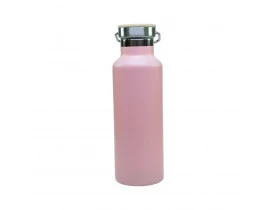 GARRAFA AÇO INOX TAMPA BAMBU TERMICA ROSA CLARO FOSCO 500 ML PARA SUBLIMAÇÃO