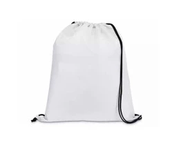 Saco Mochila Infantil para Sublimação 20x30 CM - BRANCO - CORDINHA PRETA 
