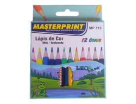  LAPIS DE COR MINI DE RESINA CAIXA COM 12 CORES	
