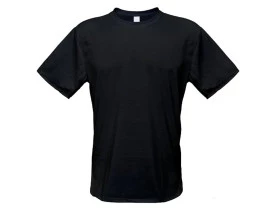 CAMISETA ALGODÃO PRETA GOLA C